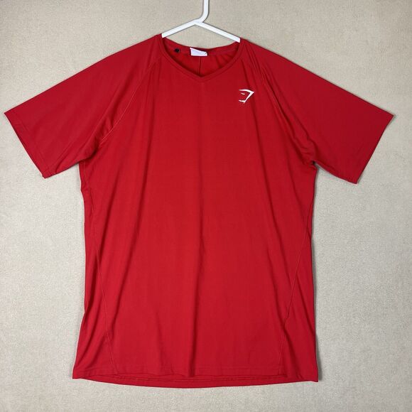 Gymshark Shirt Mens Extra Large Red Performance Short Sleeve T-Shirt Tee Adult - Picture 1 of 11